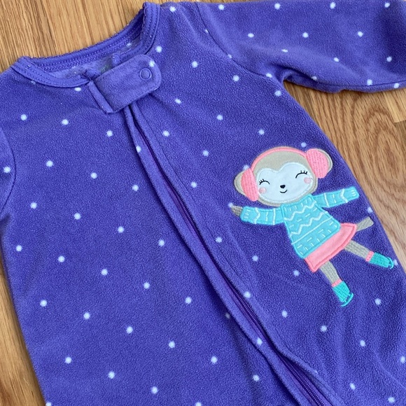 3M Carters Fleece Sleep and Play Pajamas - Picture 2 of 5